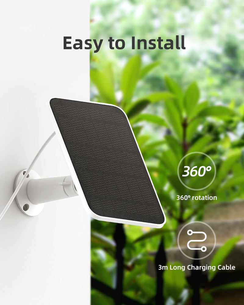 Noorio 3W Portable Solar Panel for Security Camera Outdoor Wireless (Compatible with B200 Series) - Solar Battery Camera Charger with 10ft Cable, Not for CD200/CF200 Cameras