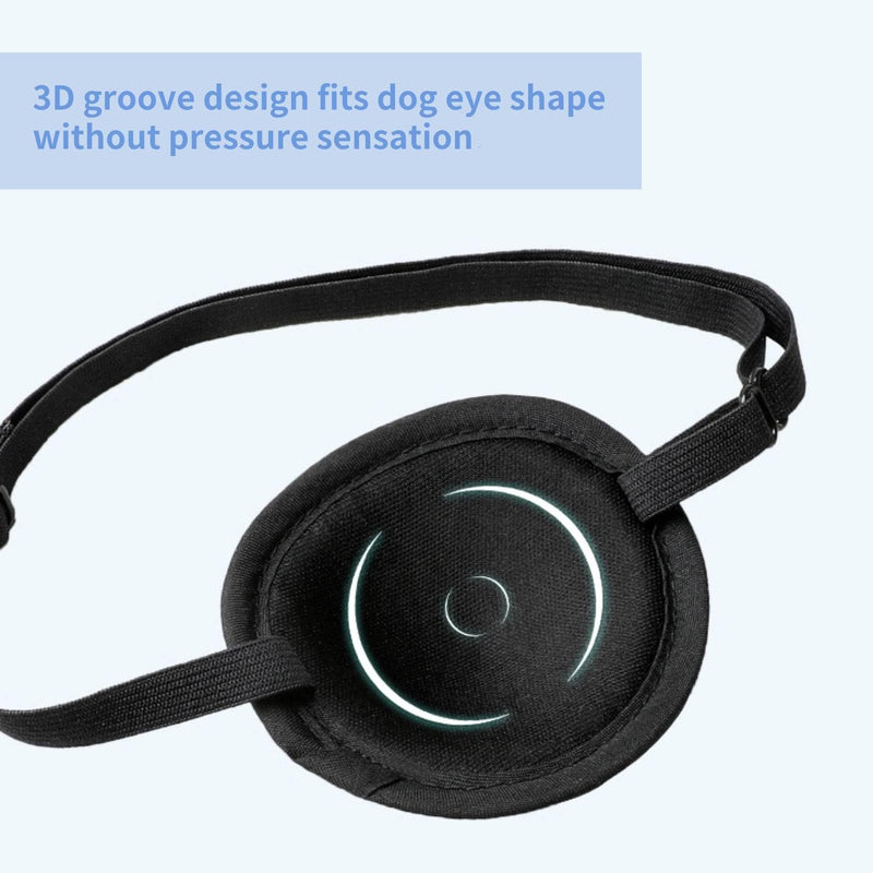Dog Eye Patch, Adjustable Soft Dog Eye Patch, Eye Covering for Dogs After Surgery Wounds, Pack of 2