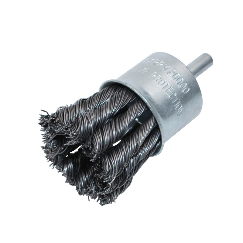 HOYIN Wire End Brush, Twist Knotted, Alloy Carbon Steel, 0.020in-by-1 1/8in (5) 5