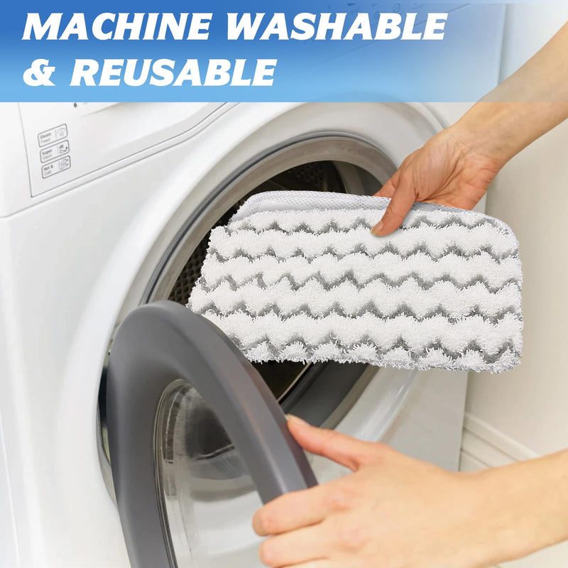 6 Pack Microfiber Steam Mop Pads Replacement for Shark Steam Mop S1000, S1000A, S1000C, S1000WM, and S1001C, Dirt Grip Cleaning Pads