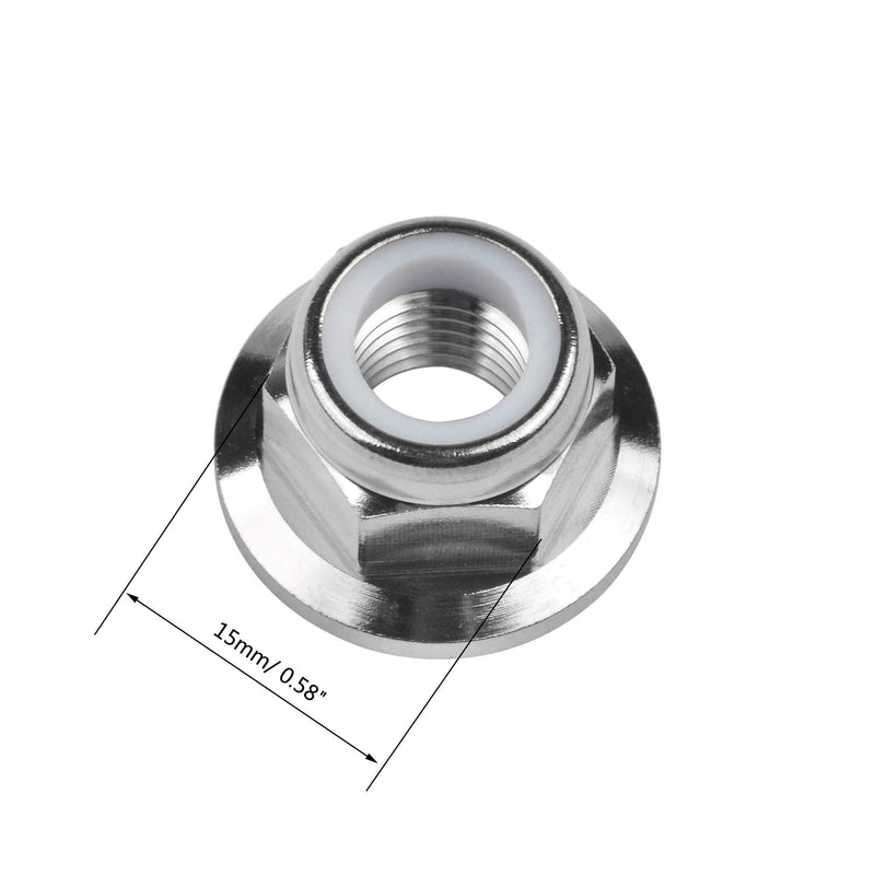 Titanium M6 M8 M10 M12 M14 Nuts Flange Nylon Lock Nut Pack of 6 (M10 Pitch 1.5mm) M10 Pitch 1.5mm