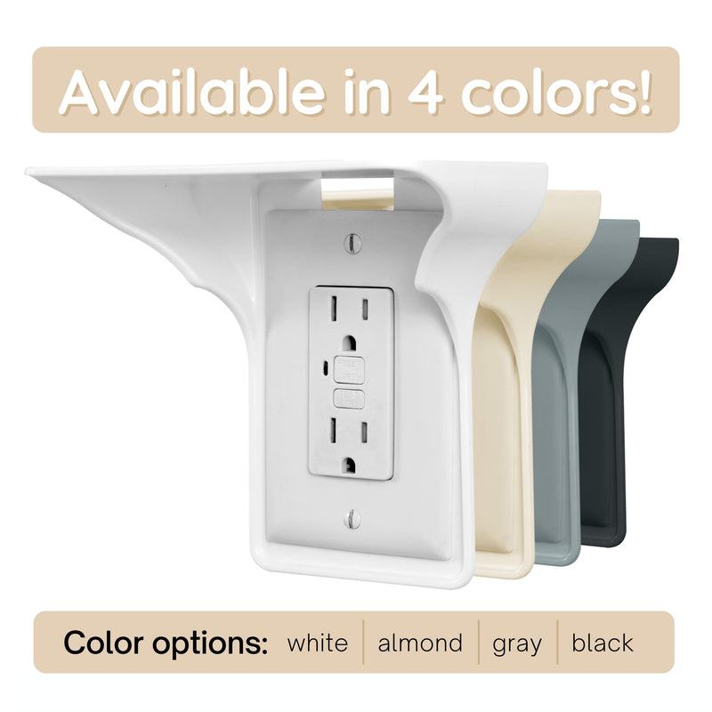 Power Perch Wall Outlet Shelf – Transform Your Outlet into a Space-Saving Display! Perfect for Alexa, Electric Toothbrush & More – Sturdy Light Socket Shelf by Storage Theory - 1 Pack, White