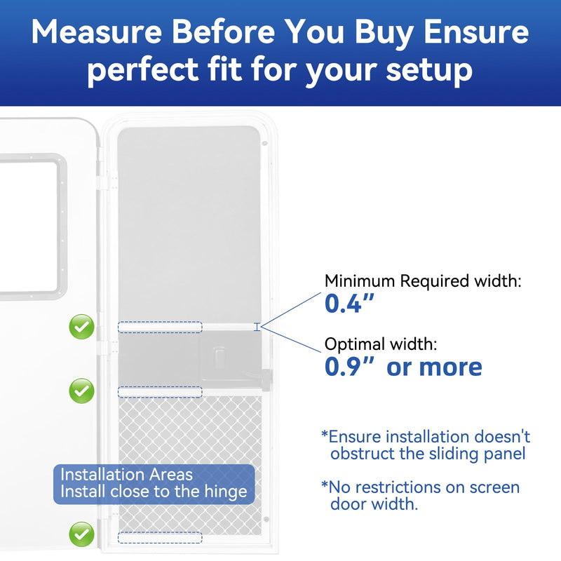 RV Screen Door Closer with Adjustable Tension, Aluminum RV Door Closer Kit, Built-in Spring Automatic Closing Device, Works with Most Camper Travel Trailer Window
