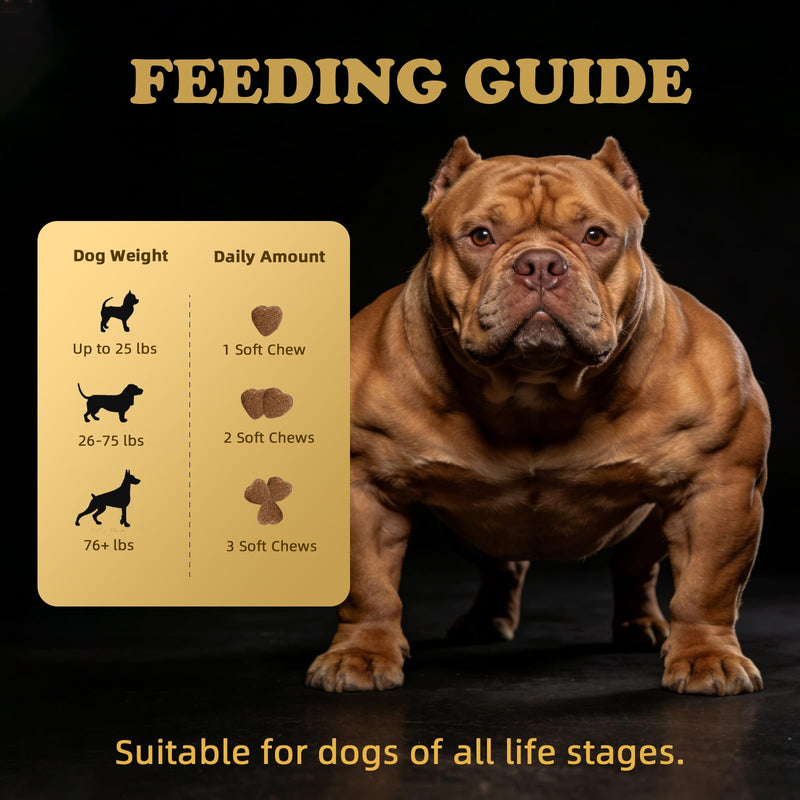 High Calorie Dog Muscle Builder Chews for Underweight Breeds, 100 Ct | For skinny and active dogs, stops bowl refusal, 800mg whey protein per serving, garbanzo flour for stable digestion