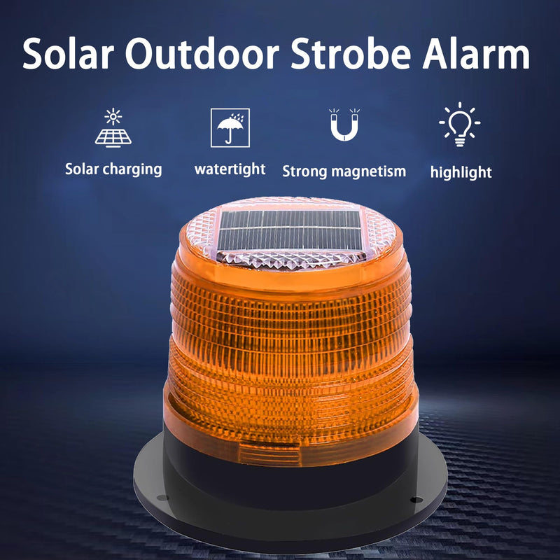 Solar Strobe Warning Light,Traffic Light Solar Powered Magnetic Light Waterproof Strong Magnetic Base, LED Flash Light Warning Light for Construction,Traffic,Factory,Safety Sign (Yellow) Yellow
