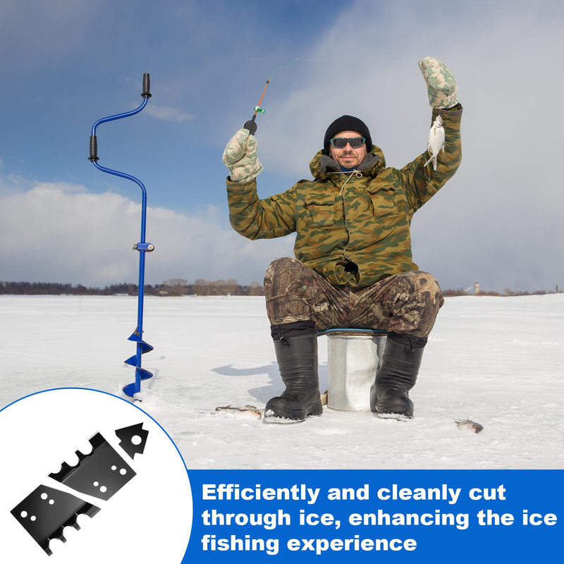 Hicarer Ice Auger Replacement Blades Compatible with K-Drill 7.5 Inch Ice Auger for Fishing, Se of 3 Pieces