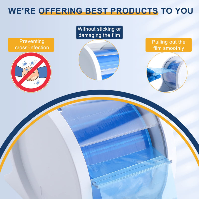 Dental Acrylic Barrier Film Holder, Protecting Barrier Film Dispenser for Film Support, Dust-Proof Dispensing Box Plastic Barrier Stand