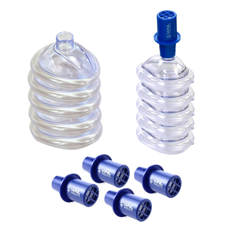 WNL Products 5000TMV-COMBO Adult/Child & Infant CPR Practi-MASK & Valve Combo Pack, 5 Adult/Child, 5 Infant Masks, and 5 CPR Training Valves