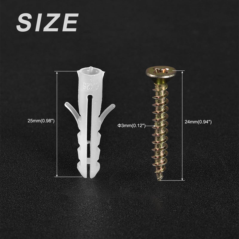 METALLIXITY Screws Plastic Expansion Pipe (5x25mm) 20Pcs, Plasterboard Plugs Self Tapping Screw - for Construction, Industry, White Expansion Tube 5x25mm 20
