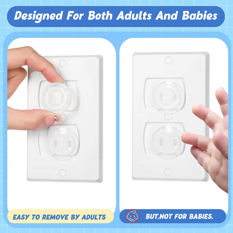 Thyle 100 Pcs Outlet Covers Bulk Child Baby Proofing Proof Plug Covers for Electrical Outlets Easy Install Socket Sturdy Safe Secure Baby Proofing Kit for Home Office Bulk(2 Prong) 2 Prong
