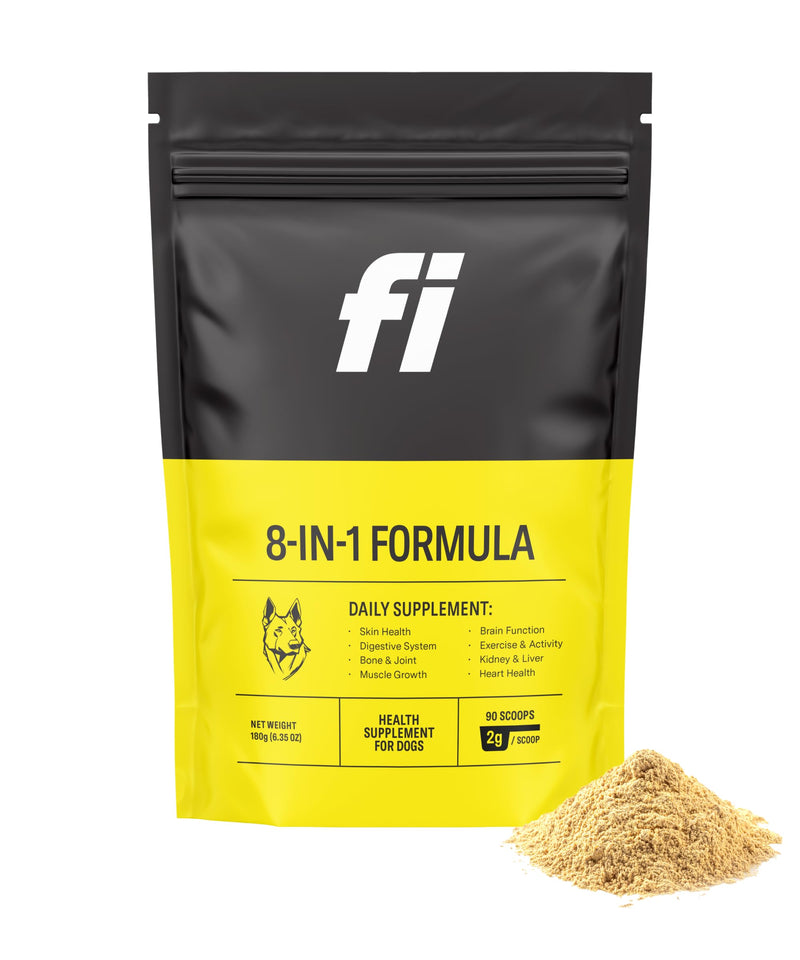 Fi 8-in-1 Dog Supplement Powder | Health Support for Bone, Skin, Digestion, Immunity & Joint Supplement for Dogs | Vet-Formulated for Puppies, Adults and Seniors | 90 Scoops
