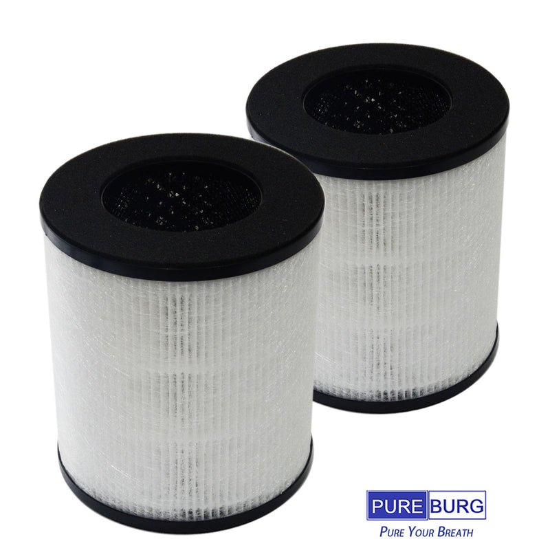 PUREBURG Replacement Filter Compatible with Tredy TD-1300, Tenergy Renair, Cool-Living CL-6070A, BEABA HEPA Air Purifer, H13 HEPA Activated Carbon 2-in-1 2-Pack