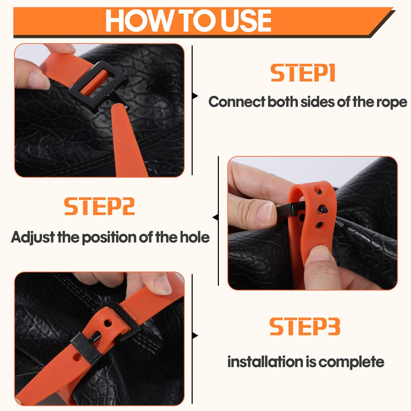 Blulu 8 Pack Reusable Industrial Straps 20" Length Reliable Tension Straps for Securing Bike Motor Gear -70 Lb. Working Load, Elastic Cable Ties for Welders Skis, Garden Hoses (Orange) Orange 20"