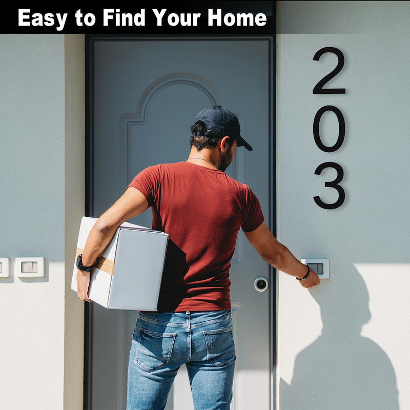 10 Inch Black House Numbers for Outside, Large Floating Home Address Numbers, Modern Exterior Plastic House Numbers for Door Wall Street Garage Gate (2) 10 Inch Number 2