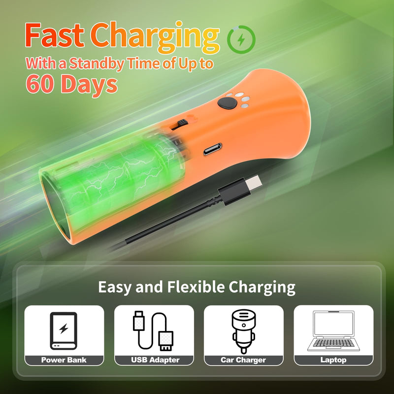 Dog Bark Deterrent Devices,Ultrasonic Anti Barking Device for Dogs, Portable Dog Training Device,Stopping Own or Neighbor's Dog Barking,Safe & Effective for Indoor & Outdoor Use(Orange)
