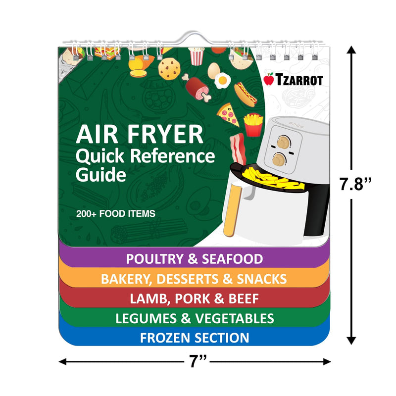 Air Fryer Cheat Sheet Magnets Cooking Guide Booklet Over 200 Foods, Air Fryer Cooking Times Chart, Air Fryer Magnetic Cheat Sheet Set, Cookbook Instant Air Fryer Accessories for Cooking and Frying