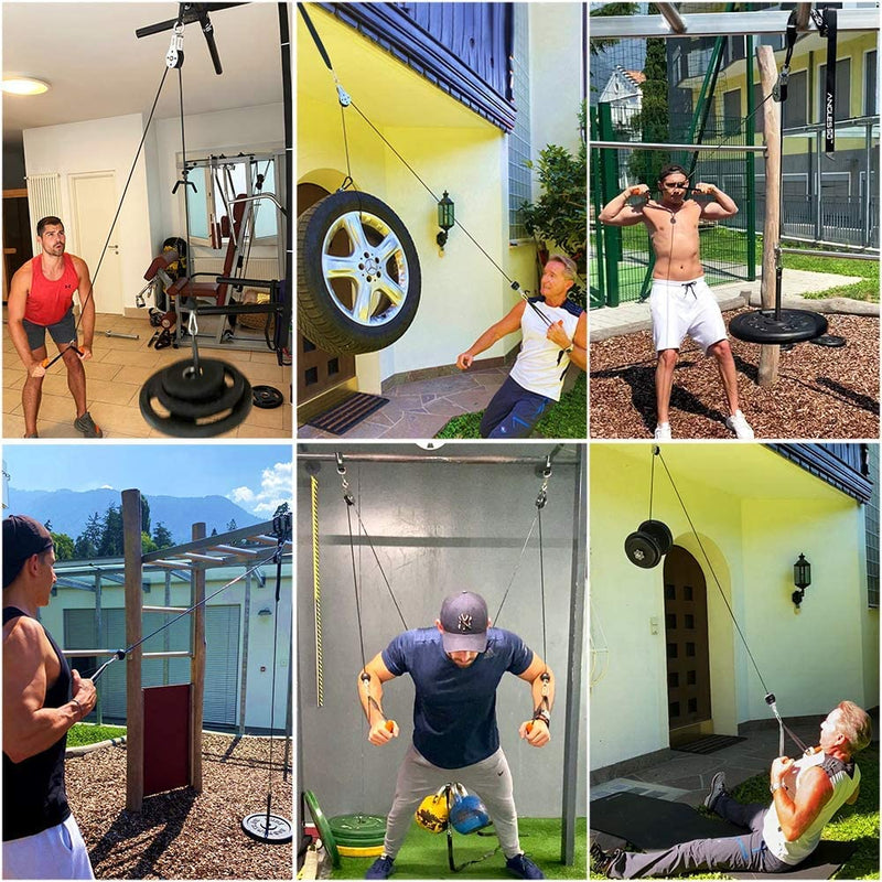 Lifting Pulley System for Gym, 360 Degree Rotation Quiet Pulley, Steel Cable Rope Lifting Pulley Block, Load Bearing 661lbs (1 Pcs)