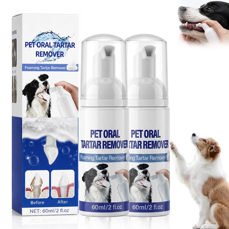 Pet Dental Tartar Remover Spray, Pet Mouth Cleaning Spray for Daily Use, Fresh Breath Grooming Spray for Pets, Convenient No-Brush Formula, 2 Pack