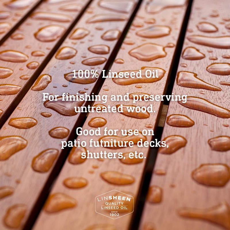 Raw Linseed Oil – Flaxseed Wood Treatment Conditioner to Rejuvenate, Restore and Condition Wood Patio Furniture, Decks to Kitchen Cutting Boards, 8 oz Bottle 8 Fl Oz (Pack of 1)