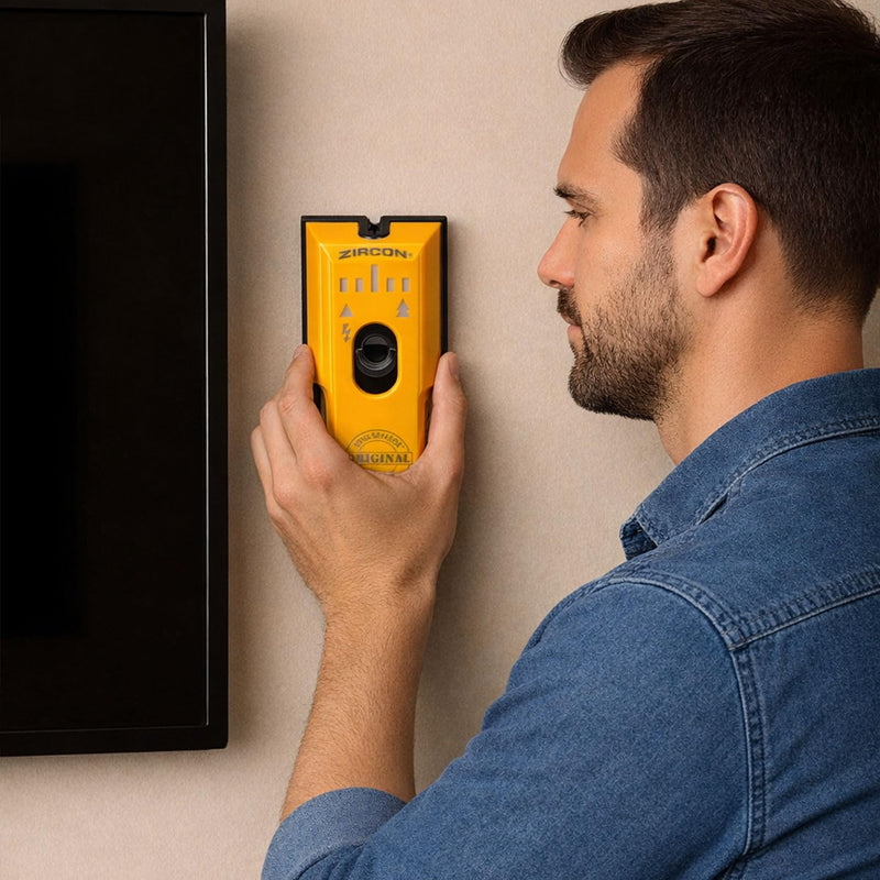 Zircon StudSensor Center Stud Finder with Center and Edge Detection, DeepScan 1½ in., Live Wire Alert, SpotLite Pointer, ACT Error Correction, Built-In Wall Marker
