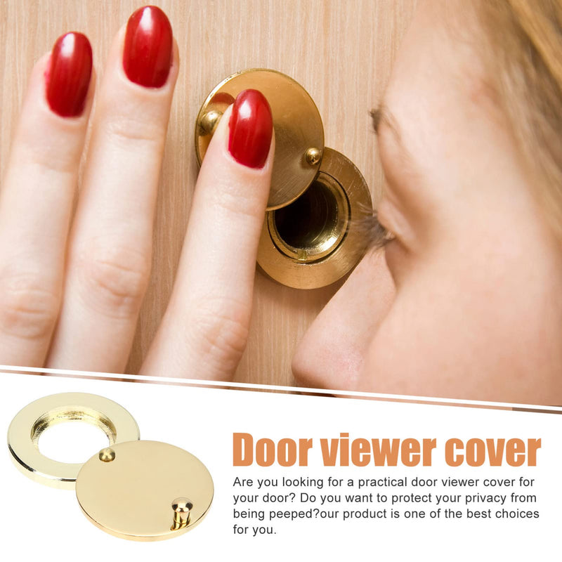 Apartment Door Security Peephole Cover for Inside Apartment Door Peep Hole Covers Viewer Cover Copper Viewer Peephole Plate