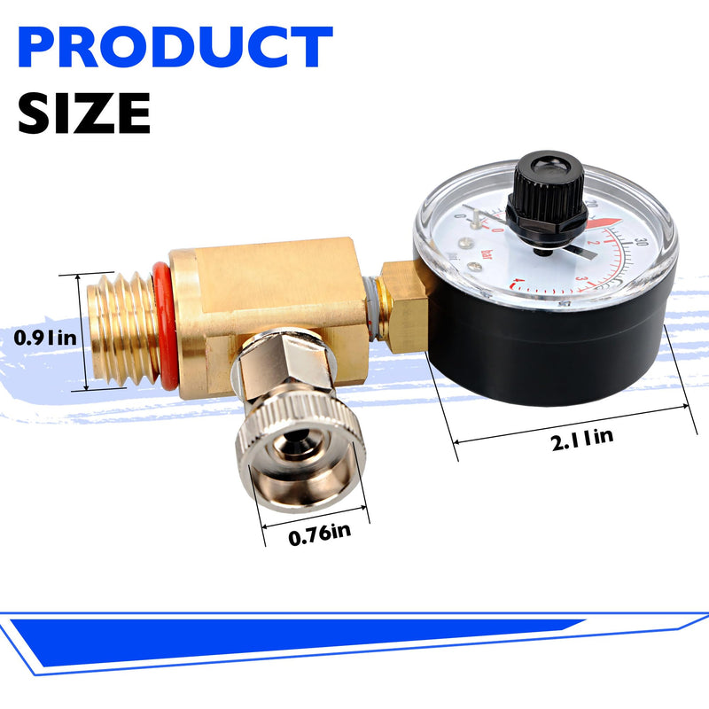 24850-0105 Brass Air Relief Valve and Pressure Gauge Assembly Fit for Sta-Rite System 3 Pool & Spa Cartridge Filters - Durable Brass Valve & Dial Gauge for SM, SD, SS Series Models - Easy to Install