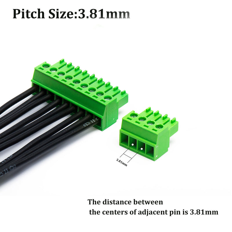 20 PCS 4 Pin 3.81mm Pitch Screw Terminal Block Connector for 28-16AWG, Pluggable Quick Male Plug Connector-4 Pole - NewNest Australia