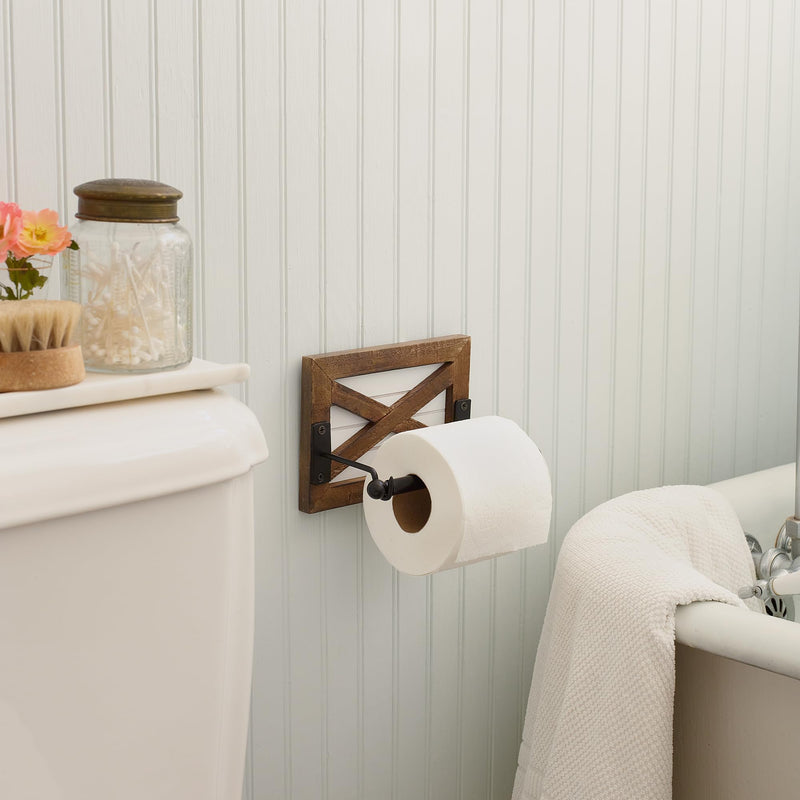 Autumn Alley Farmhouse Shiplap Toilet Paper Holder - Barn Door Farmhouse Elegance for Your Bathroom - Enhance Your Space with Rustic Coastal Bathroom Accessories, Rustic Charm, Unique Shiplap