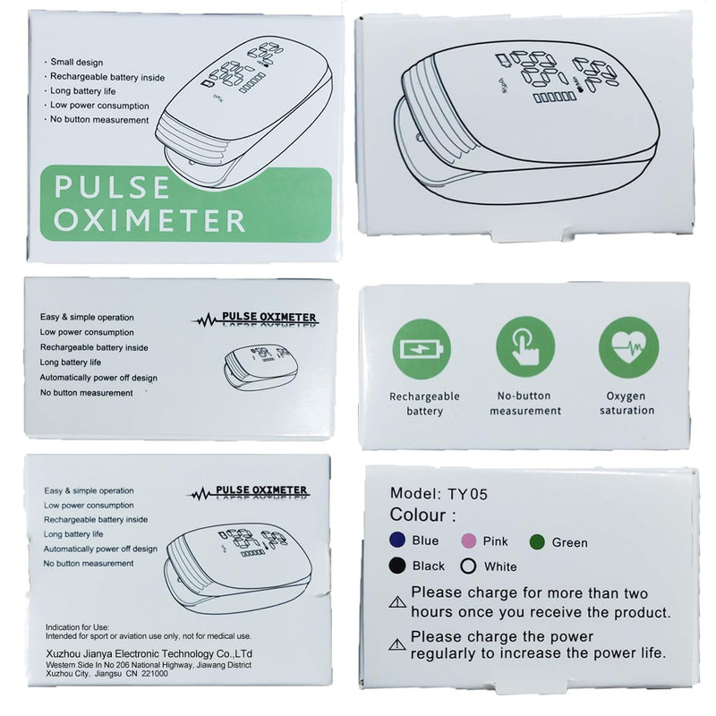 Pulse Oximeter Fingertip with Rechargeable, Oxygen Meter Finger Pulse Oximeter, Rechargeable Pulse Oximeter, Accurate Fast Oximetry SpO2 Reading for Outdoor Sports Home Wide Use (Green)