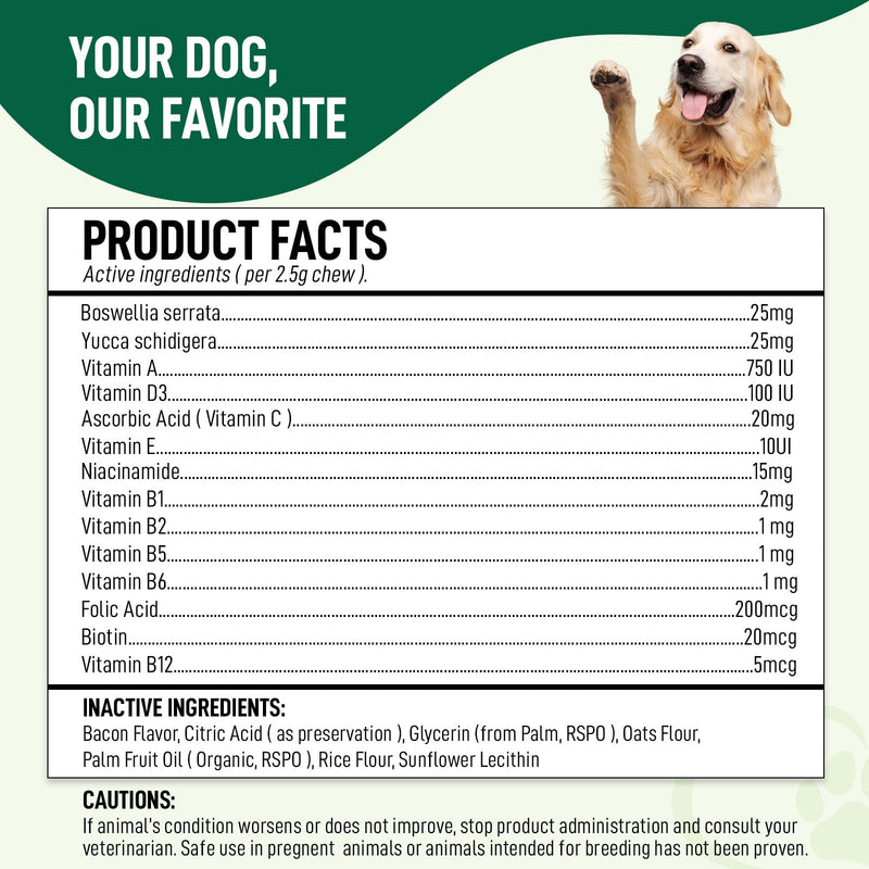 14-in-1 Multivitamin for Dogs – 120 Bacon Soft Chews | Daily Vitamins with Joint Support, Immune Health, Skin & Coat | A, D3, E, C & B-Complex | All Breeds & Ages