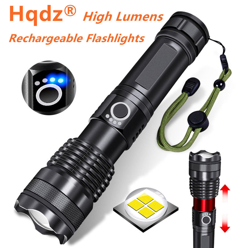 Flashlights Rechargeable,Super Bright High Lumens Flash Light,5 Modes Zoomable Tactical Flash Light,Waterproof Handheld Powerful Flashlights for Emergencies Camping Home Camping Essentials Gift-2Pack
