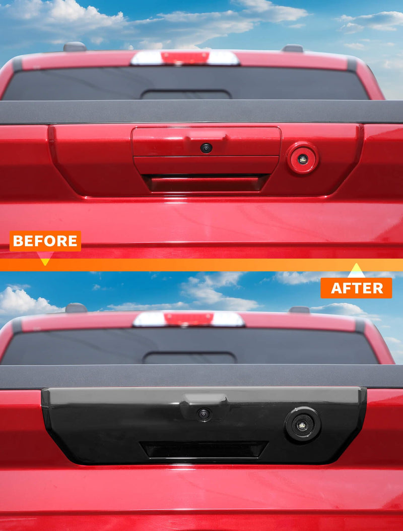 Savadicar Black Tailgate Handle Trim Cover for 2021-Present Ford F150, Truck Bed Gate Handle Protector, Exterior Styling Upgrade Accessories