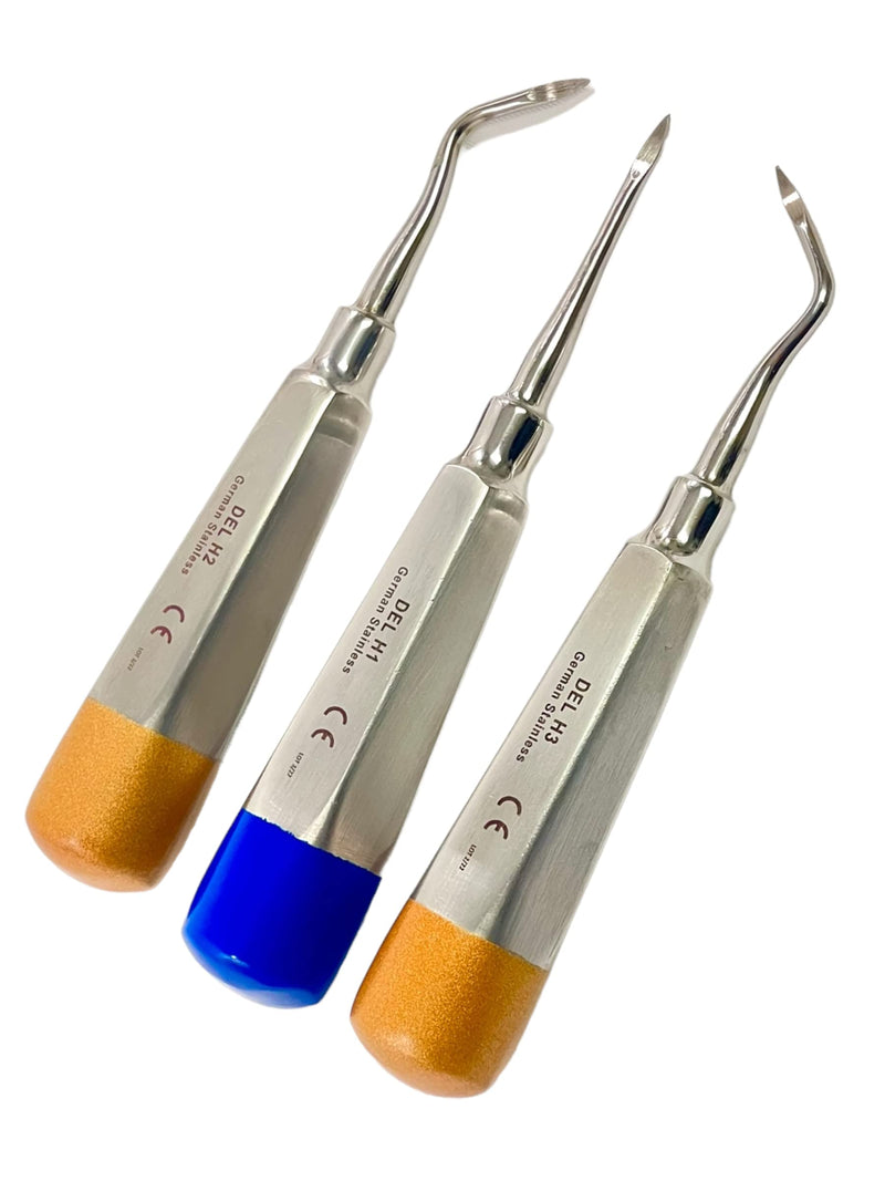 ArTlAb-Premium Dental Elevators Etracting Extraction Osteotome Periotome Luxating Elevator Apical Spade Cryer Proximator Elevator Oral Implant, Root Extraction (HEIDBRINK ROOT TIP Pick set of 3) HEIDBRINK ROOT TIP Pick set of 3