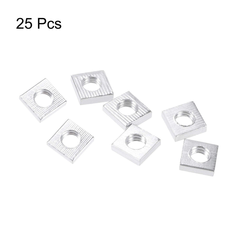 uxcell Square Nuts, M6x10mmx3mm Zinc-Plated Metric Coarse Thread Assortment Kit, 25 Pcs