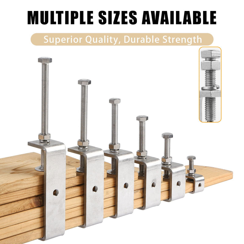 2 Pack 304 Stainless Steel C Clamp 2-9/16 Inch C Clamps for Woodworking and Welding Mounting，Suitable for Home and Professional Use 2 9/16 inch─2pcs─66mm