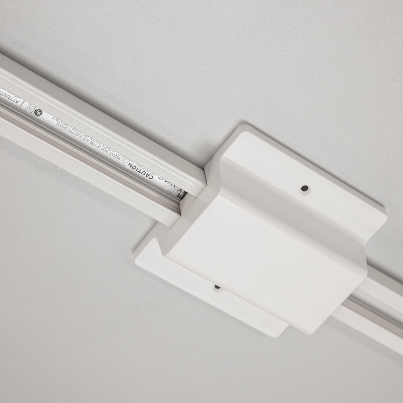WAC Lighting H Track 120V Floating Canopy Connector to Power Track from Electric Box for H Style 3-Wire Track Systems in White