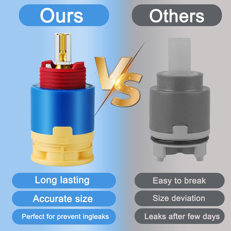 JL02BJ HL-40 Ceramic Pressure Balance Shower Cartridge,40mm Shower Faucet Cartridge Replacement,for Tub and Shower Valves
