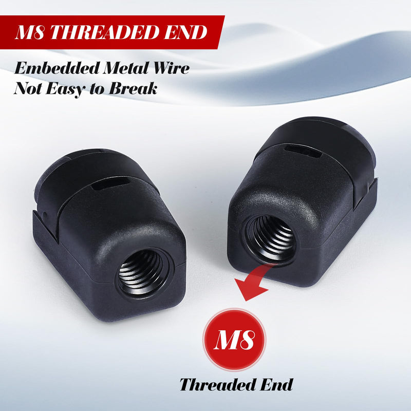 Vepagoo Gas Strut Nylon End Fittings fit for 10MM Ball Socket, with M8 Thread 4pcs Straight Detachable Shock Lift Jiont Connector M8 (10mm)