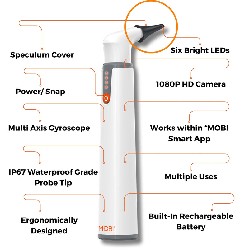 10-Piece Speculum Set for Use with MOBI Smart Bluetooth Otoscope - Professional Grade Accessories for Ear, Nose, and Throat Examination