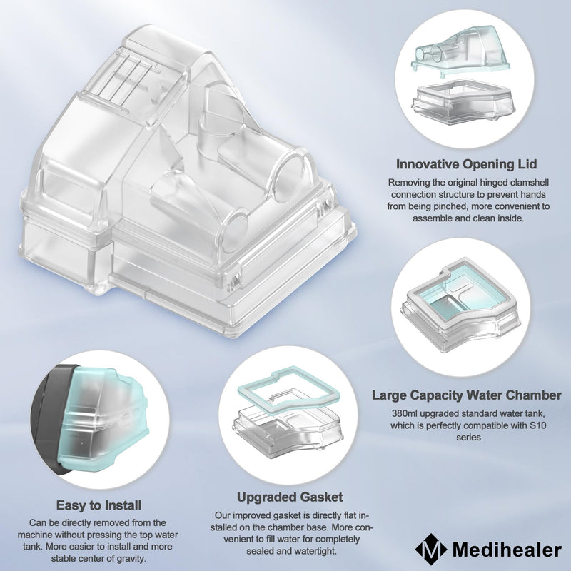Replacement Water Chamber for Air Sense 10, HumidAir Water Tub for S10 Series, 380ml Upgraded Standard Humidifier Tub,Great-Value Supplies by Medihealer.