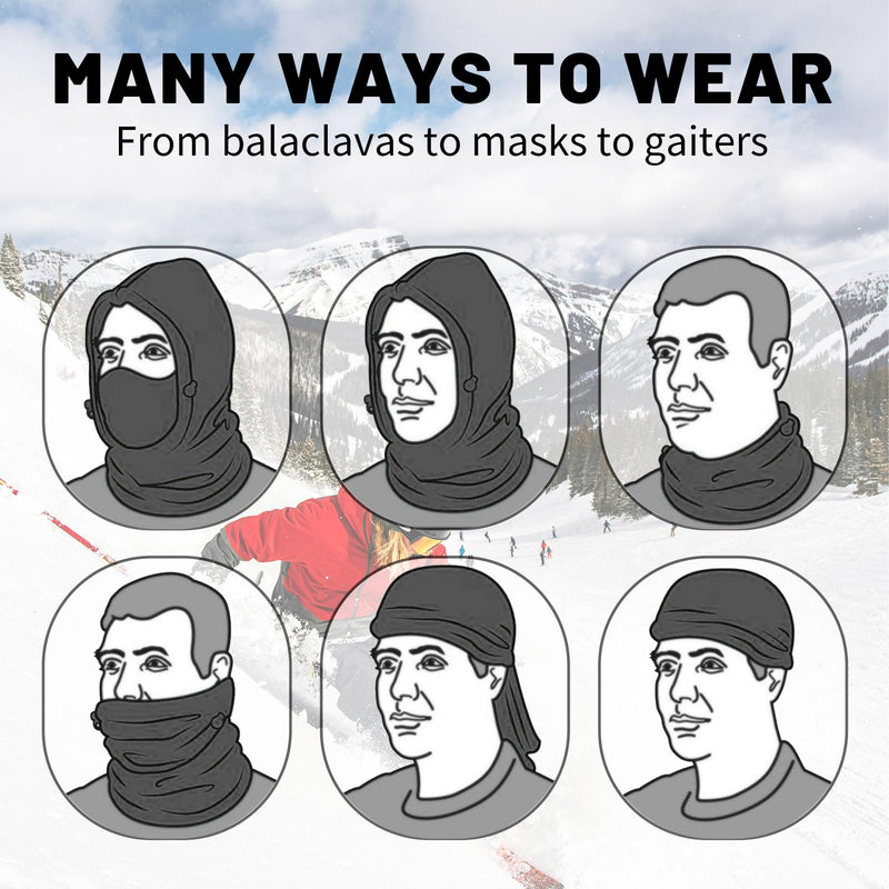 FR Face Mask for Men – Fire Resistant Balaclava Welding Head Cover, 100% Cotton Full Face Hood & Neck Protector Gray-2pack