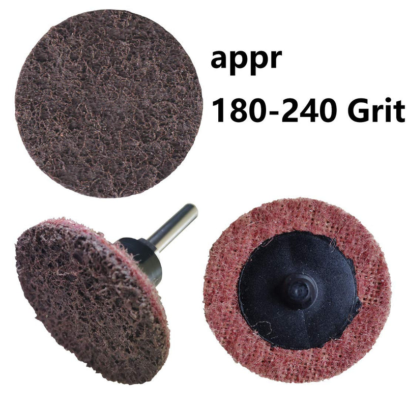 Sanding Discs 50 pcs Set, 2-inch roll Lock disc with 1/4 inch Holder, Surface Conditioning Discs for die Grinder Surface Strip Grind Polish Burr Finish Rust Paint Removal