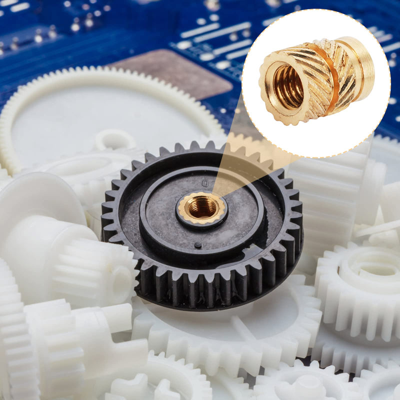 100 Pcs M3 Threaded Insert M3 Heat Set Inserts 3D Printing Brass Nuts Knurled Twill Thread Nut Inserts for Loptop Automotive Plastic Shells