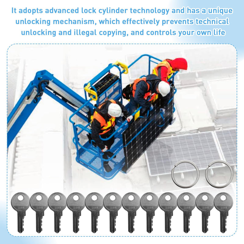 Ignition Keys 455 for Boom Lifts Scissor Lift Gen-ie Skyjack Te-rex, Heavy Equipment Forklift Key 104466 * 14 Pcs