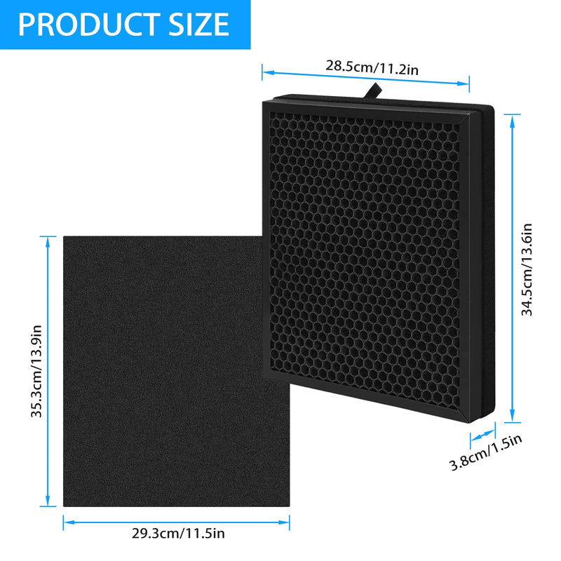 Air Purifier Filter for Zigma Aerio-300: Hepa Air Purifier Filter Replacement 1 High-Efficiency True HEPA Filter - 1 Carbon Pre-Filters Carbon filter Room Home