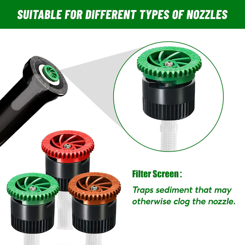 24 Pieces Variable Arc Nozzle, Replacement Pop-up Sprinkler Heads Compatible with Most of Adjustable Pop Up Sprinklers Spray Head for Garden Lawn Irrigation (8AN, 10AN, 12AN) 8AN, 10AN, 12AN