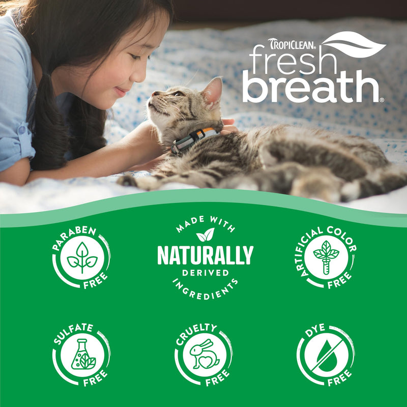 TropiClean Fresh Breath Cat Toothbrush and Toothpaste Kit, Cat Teeth Cleaning & Breath Freshener Solution, Complete Dental Care Dental Kit