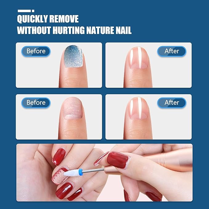 Depvko Set di 19 punte per trapano per unghie, 332 pollici per cuticole diamantate e kit di punte per unghie in gel acrilico ceramico, strumenti per nail art, punte per la rimozione delle cuticole - NewNest Australia
