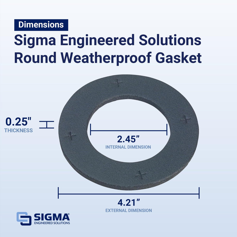 SIGMA ENGINEERED SOLUTIONS 14002 Round Weatherproof Gasket, 4-inch compatibility, Black, 2-Pack