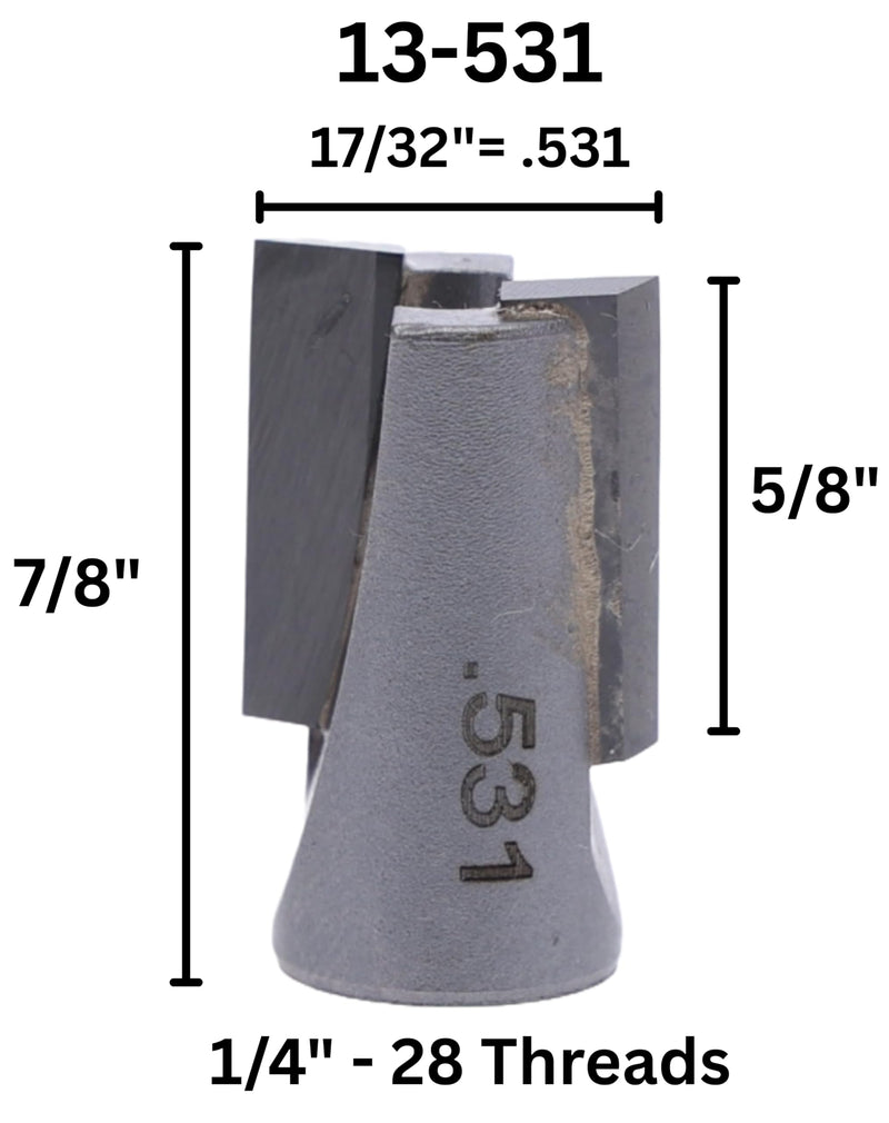 Whiteside 13-531 Screw Type Helix Mortise Router Bit: 17/32 Inch Cutting Diameter, 5/8 Inch Cutting Length, Downshear Cutter Only